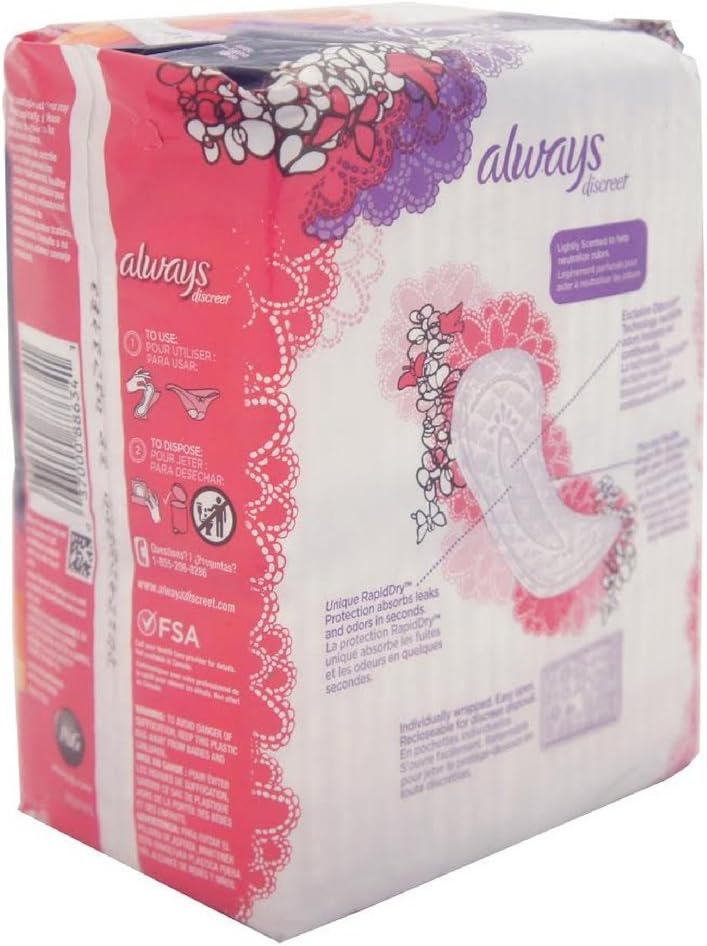 Always Discreet Bladder Protection Very Light, 44 Liners, Pack of 2. : Health & Household