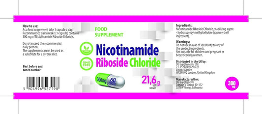 Hepatica Nad+ Nicotinamide Ribose Chloride 300Mg | 60 Vegan Capsules | High Strength Cellular Energy & Anti-Aging Support | 3Rd Party Lab Tested | Non-Gmo & Gluten-Free