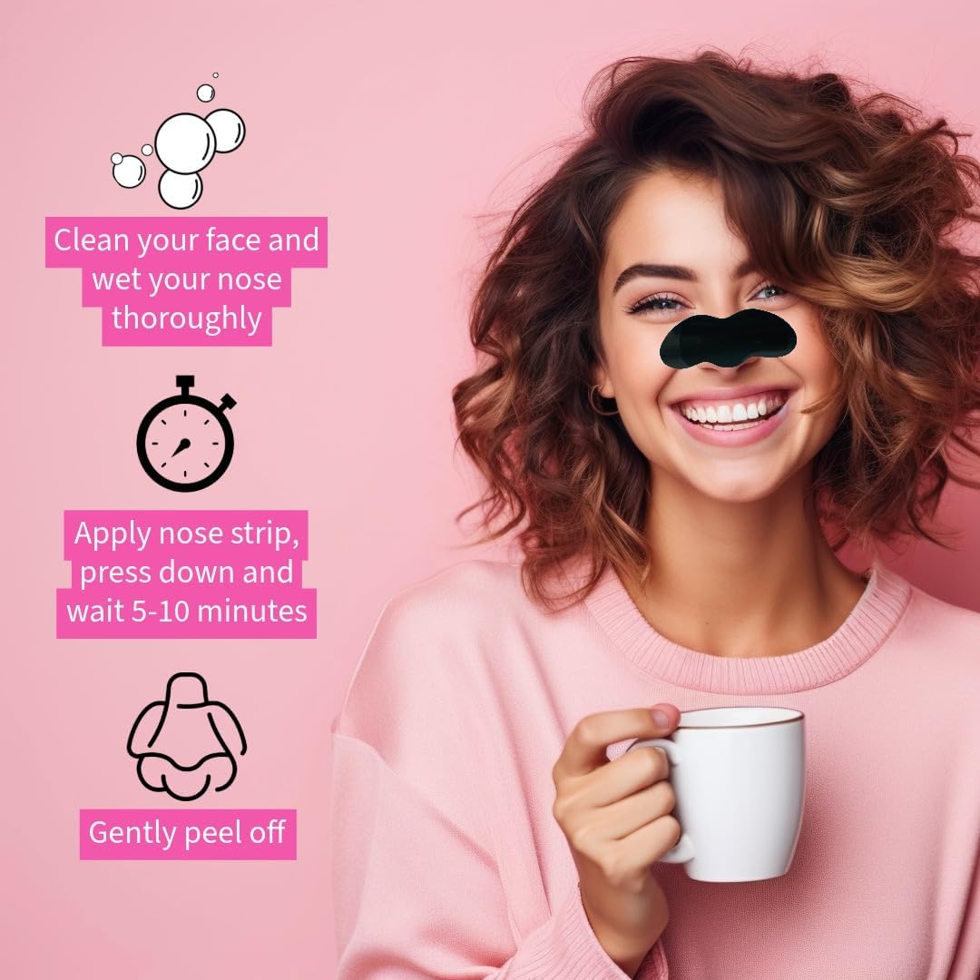 Derma V10 Charcoal Nose Pore Strips, Pack Of 6 Strips, Unclogs Pores, Removes Blackheads, Deep Cleaning, Draws Out Impurities, Absorbs Dirt And Oil, Enriched With Witch Hazel