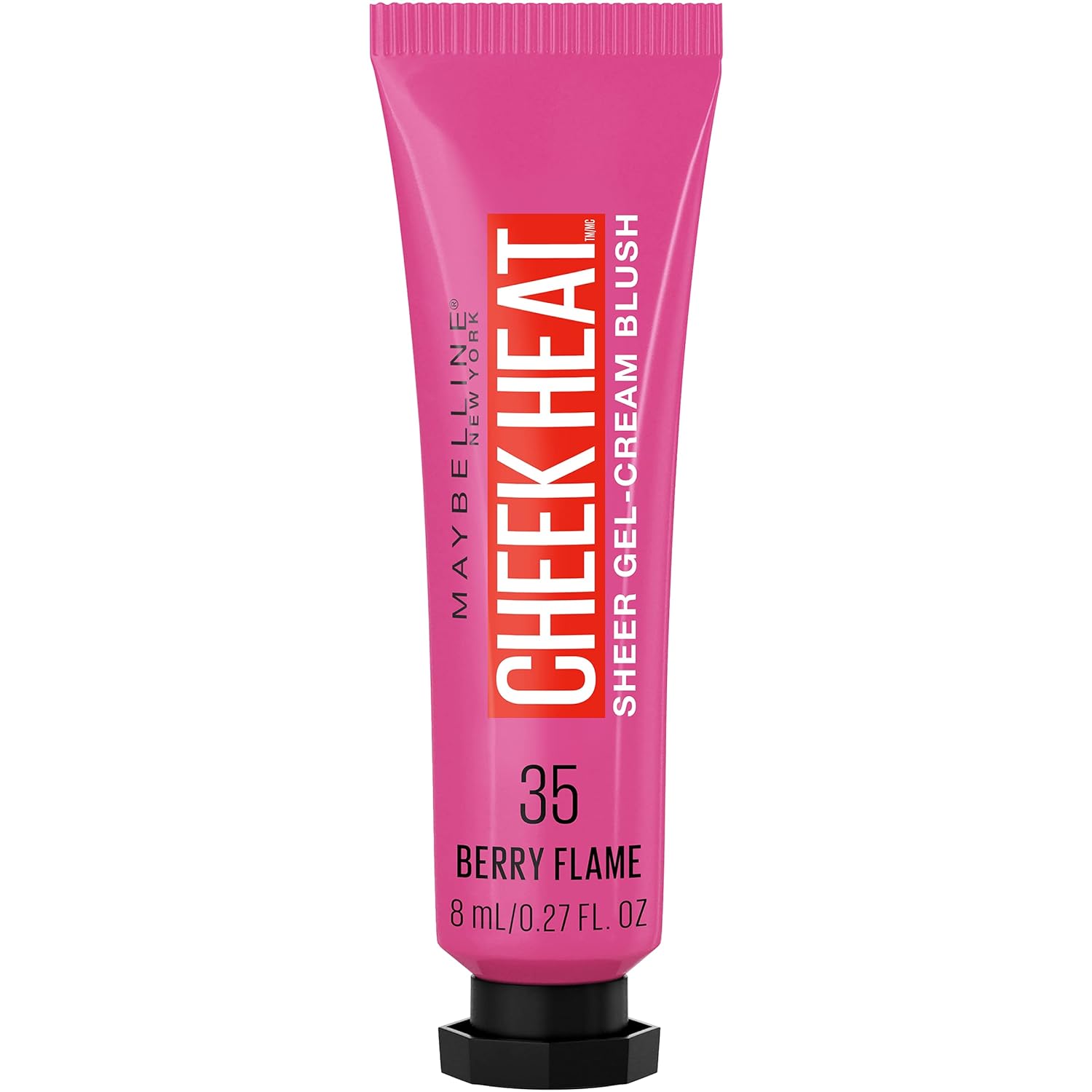 Maybelline Cheek Heat Gel-Cream Blush Makeup, Lightweight, Breathable Feel, Sheer Flush Of Color, Natural-Looking, Dewy Finish, Oil-Free, Berry Flame, 1 Count