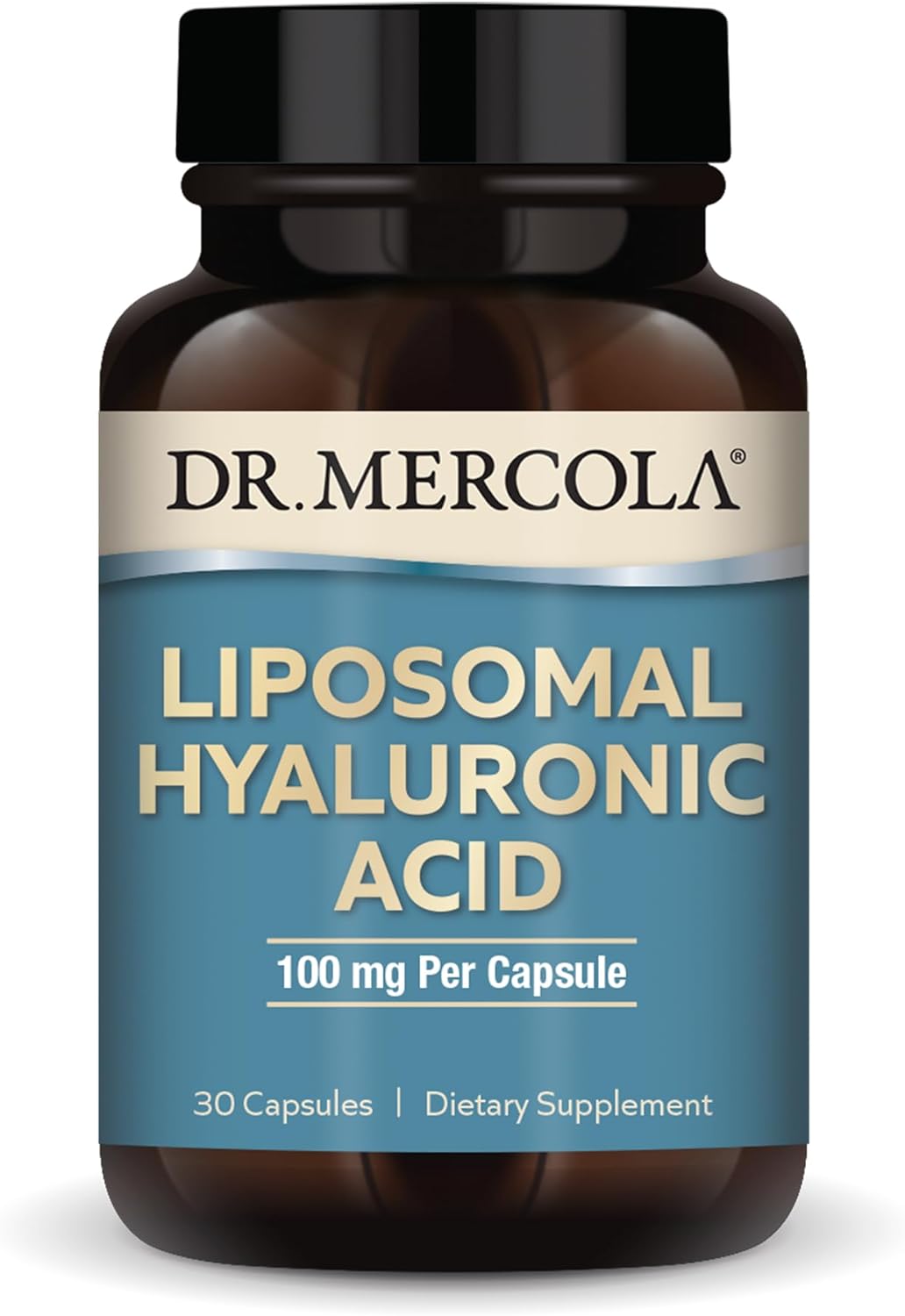 Dr. Mercola Liposomal Hyaluronic Acid, 30 Servings (30 Capsules), 100 mg Per Capsule, Dietary Supplement, Promotes Skin Appearance, Non-GMO