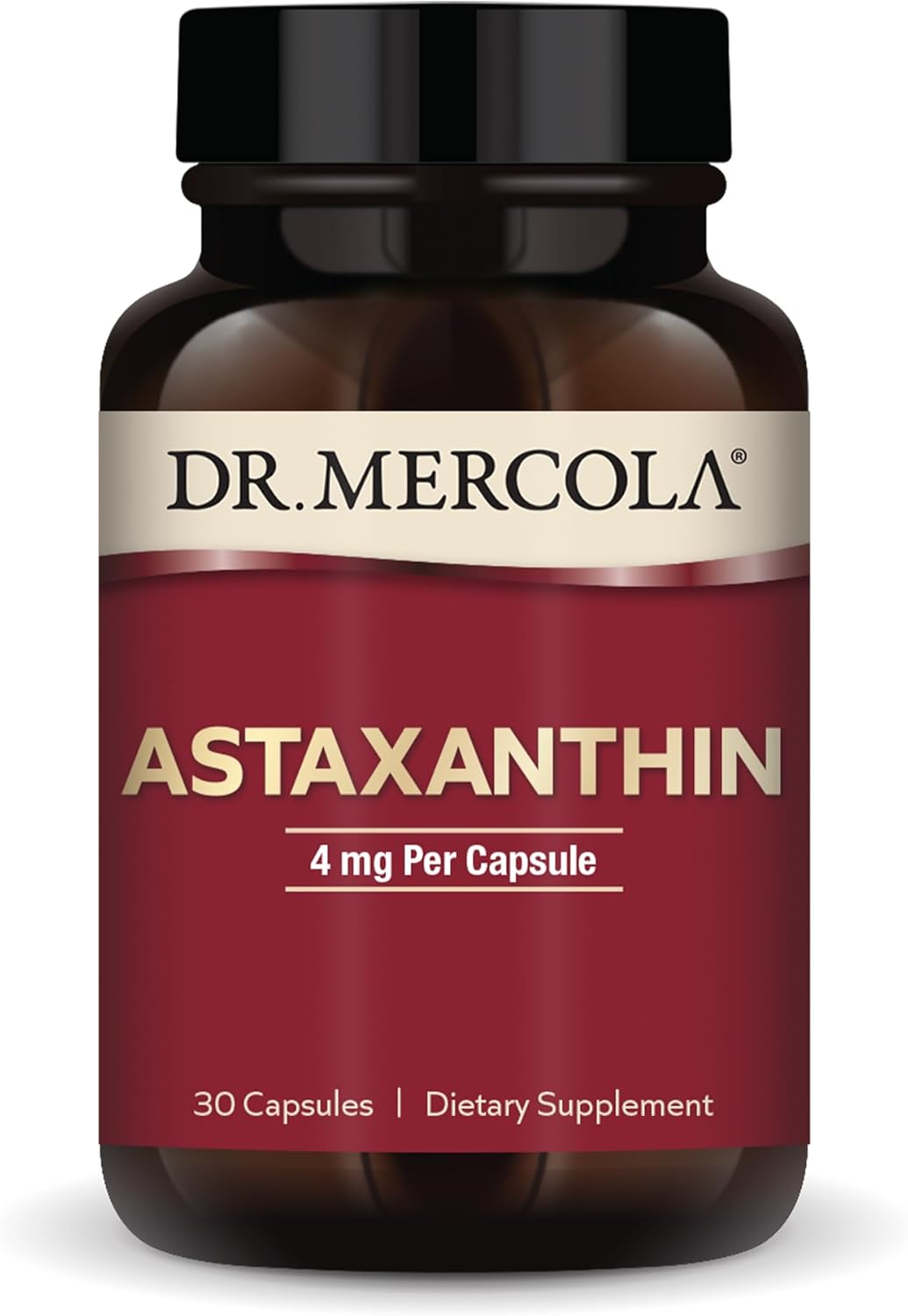 Dr. Mercola Astaxanthin, 30 Servings (30 Capsules), Dietary Supplement, 4 Mg Per Capsule, Provides Antioxidant Power For Overall Health, Non-Gmo