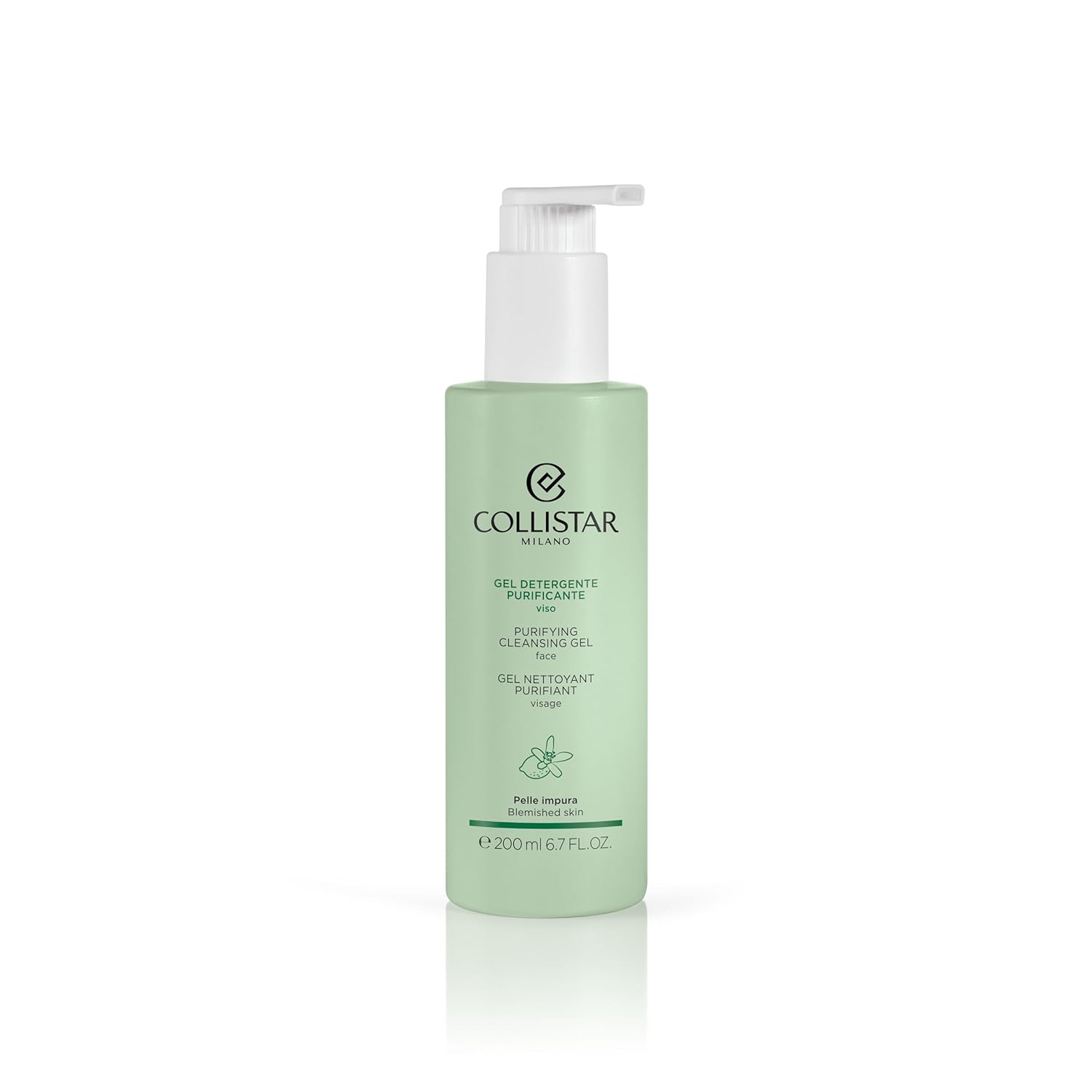 Collistar Purifying Cleansing Gel For Blermished Skin 200 Ml, 6.7 Fl Oz, Made In Italy [Italian Import]