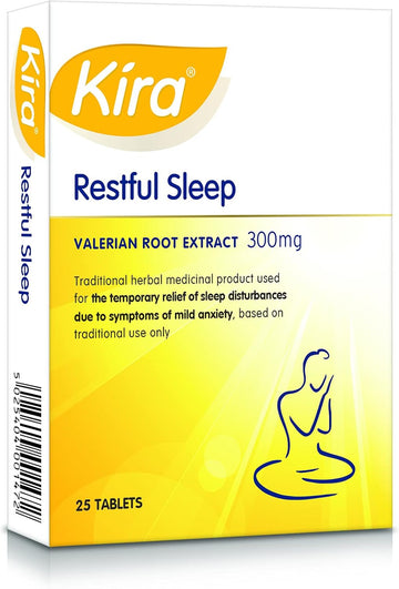 Kira® Restful Sleep | 25 Easy To Swallow Coated Valerian Tablets | Containing 300Mg Standardised Valerian Root Extract | For A Restful Night And Good Sleep