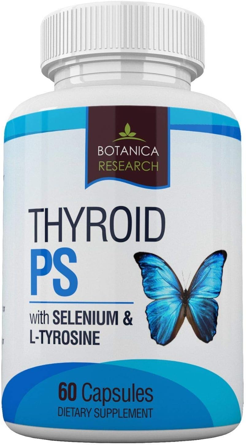 Botanica Research Thyroid Support Complex Supplement: All Natural Glandular System: Better Focus, Concentration, Ps Hormone Balance Energy Boost - 60 Veggie Vitamin Capsules : Health & Household