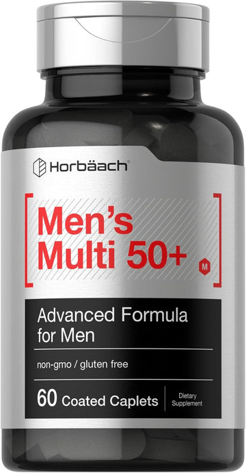 Horbäach Men'S Multivitamin 50 Plus | 60 Caplets | Non-Gmo & Gluten Free Supplement