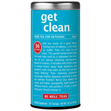 The Republic Of Tea Get Clean – No.7 Herb Tea For Detoxing, No Caffeine, 36 Tea Bags