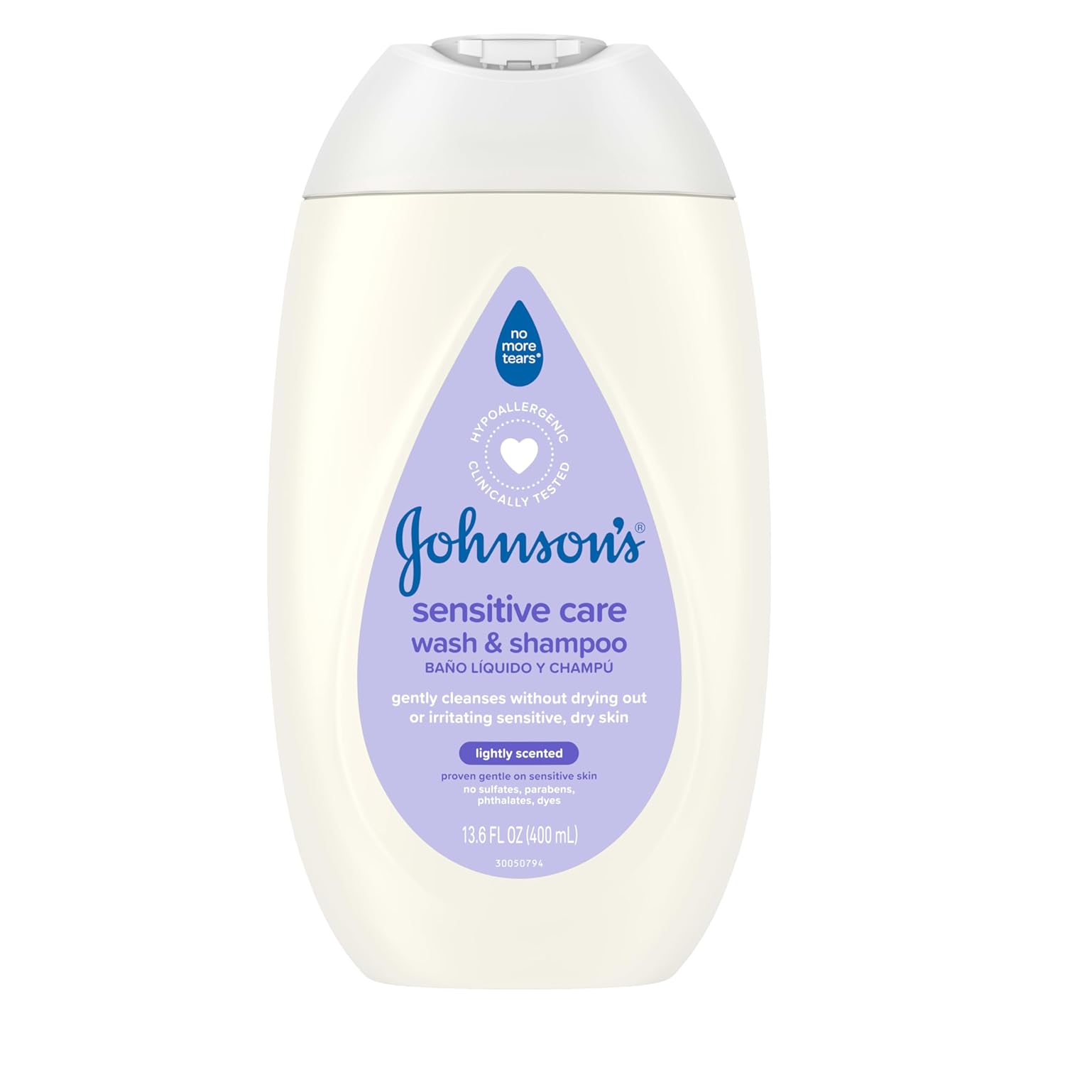 Johnson'S Daily Moisturizing 2-In-1 Body Wash And Shampoo For Dry, Sensitive Skin, Lightly Scented, Tear-Free, Hypoallergenic, 13.6 Fl. Oz