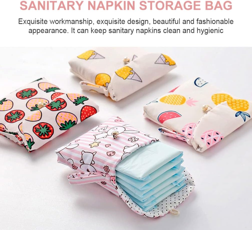 Multitool Wallet Period Bag Linen Coin Purse: 4Pcs Napkin Storage Bags Tampon Pouches Portable Pad Holders for Teen Girls Women Ladies Headphone Accessories : Health & Household