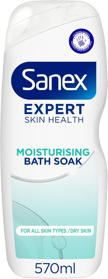 Sanex Expert Skin Health Moisturising Bath Soak 570Ml - Bath Soak Men And Women - Bath Foam - Advanced Prebiotic Formula - Smooth And Hydrated Feeling Skin - Supports Good Skin Bacteria