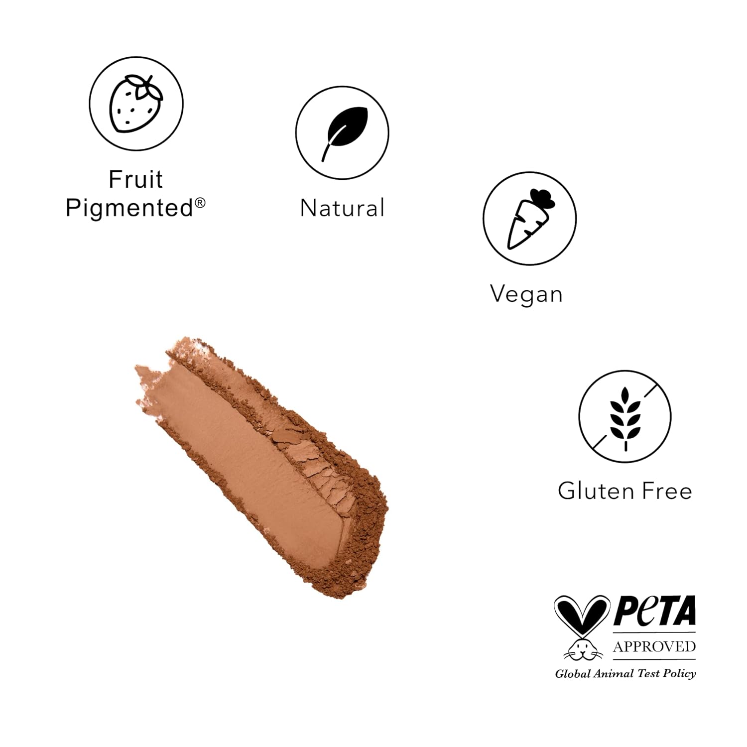 100% Pure Powder Foundation Matte Finish Face Makeup - Oil Absorbing Pressed Poreless Concealer - Vegan Fruit Pigmented Cocoa Color (Deep Shade W/Neutral Undertones) - 0.32 Oz