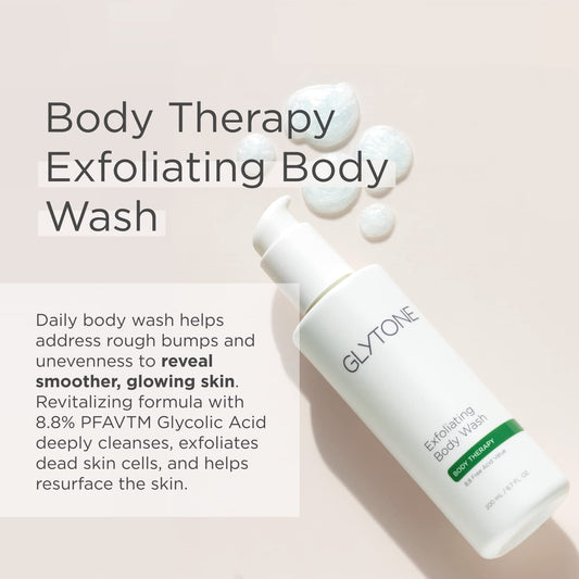 Glytone Glycolic Acid Body Wash – Exfoliating & Moisturizing Body Wash For Dry Skin, Reduce Keratosis Pilaris – Fragrance-Free Exfoliator With Glycolic Acid For Rough & Bumpy Skin, 2 Fl Oz