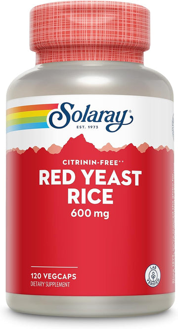 Solaray Red Yeast Rice 600Mg System Support, Non-Irradiated & No Citrinin, Lab Verified, 120 Vegcaps