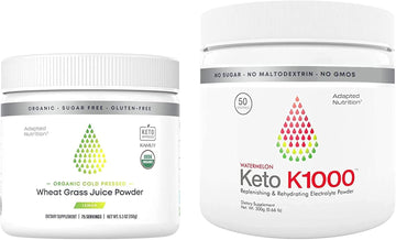 Hi-Lyte Organic Wheatgrass Juice Powder With Kamut | 75 Servings | Keto K1000 Electrolyte Powder | Hydration Supplement Drink Mix