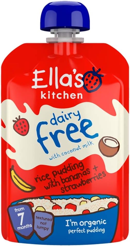 Ella'S Kitchen Rice Pudding With Bananas & Strawberries, 80G (Pack Of 6)