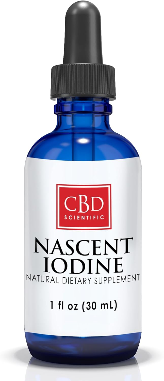 Organic Nascent Iodine Supplement Deep-Earth Sourced. Supports & Detoxifies Thyroid. Metabolism Heath, Focus & Better Sleep. 1,950 Mcg Per Serving