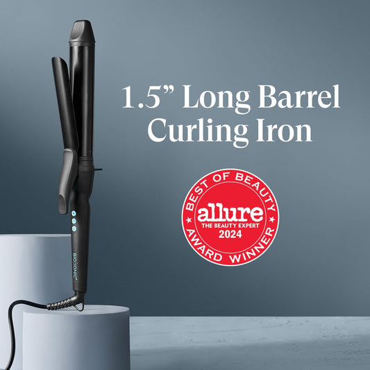 Bio Ionic Long Barrel Styler, Curling Iron With Moisture Heat Technology & Nanoionic Mx, Versatile Curling Wand With Adjustable Heat Settings, Hair Curler With Extended Barrel