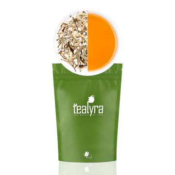 Tealyra - Luxury Jasmine Silver Needle White Losse Tea - Grown In Fujian China - Loose Leaf Tea - Caffeine Level Low - 110G (4-Ounce)