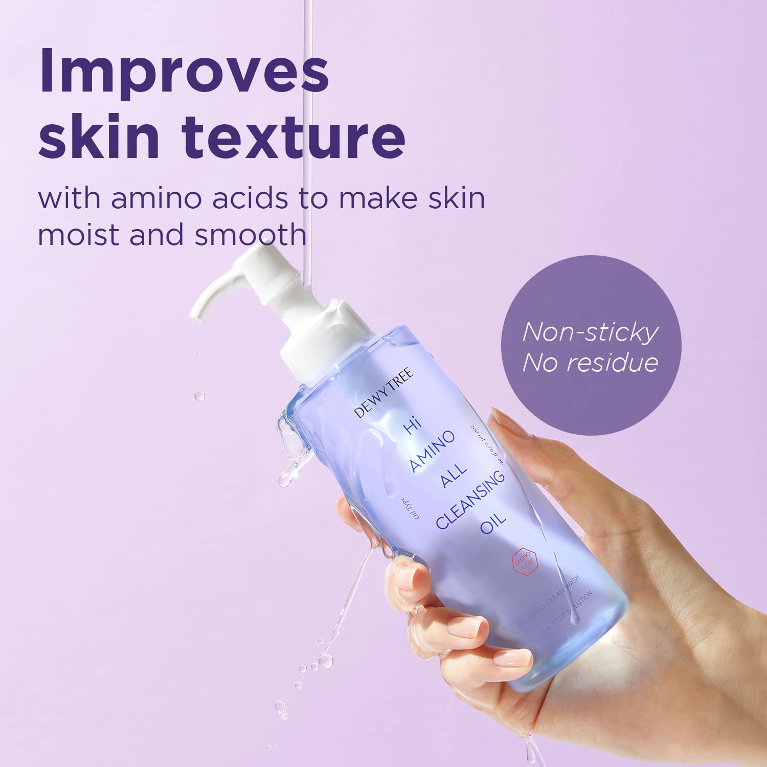 Dewytree Hi Amino All Cleansing Oil 6.76 Fl. Oz.| Korean Skin Care Oil Hydrating Cleanser & Makeup Remover | Deep Cleansing Oil For Face | Cleansing Oil Makeup Remover Facial Care & Skin Cleanser : Beauty & Personal Care