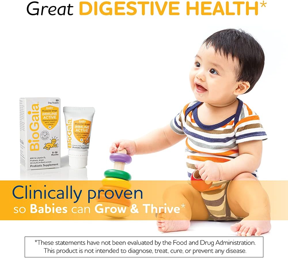 BioGaia Protectis Immune Active Baby | Probiotic + Vitamin D | Promotes The Development of Healthy Immune & Digestive Systems in Babies & Infants | 50 Day Supply : Health & Household