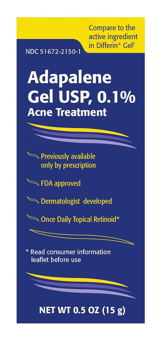 Taro Adapalene 0.1% Acne Treatment Gel - Paraben Free (0.5Oz)