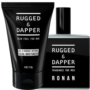RUGGED & DAPPER Age + Damage Defense Facial Moisturizer and Ronan Cologne for Men