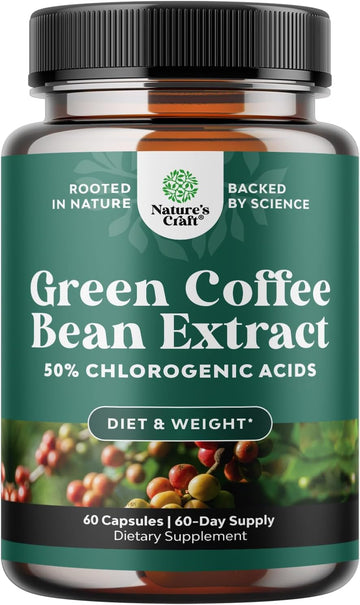 Green Coffee Bean Extract For Weight Loss - Natural Appetite Suppressant For Weight Loss For Women - Herbal Fat Burners For Women And Men For Weight Loss Support And Improved Daily Energy And Immunity