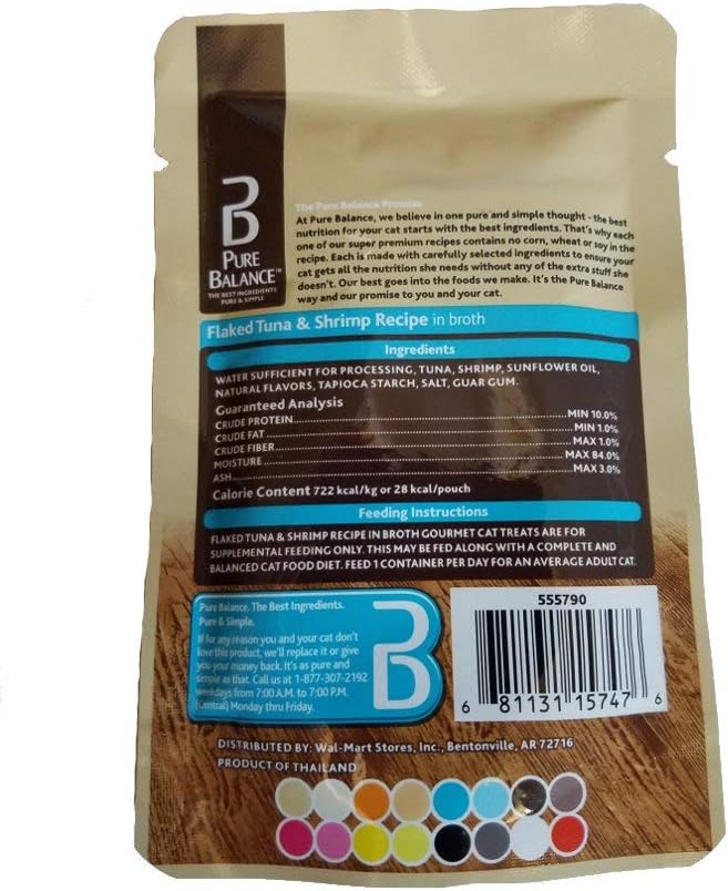Pure Balance Gourmet Cat Treats Starters Flaked Tuna & Shrimp Recipe (5 Pack) : Pet Supplies