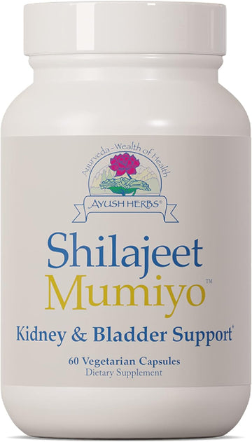 Ayush Herbs Shilajeet Mumiyo Supplement for Athletic Performance Support, Ayurvedic Herbs and Supplements for Reproductive Health and Hormone Balance, 60 Vegetarian Capsules