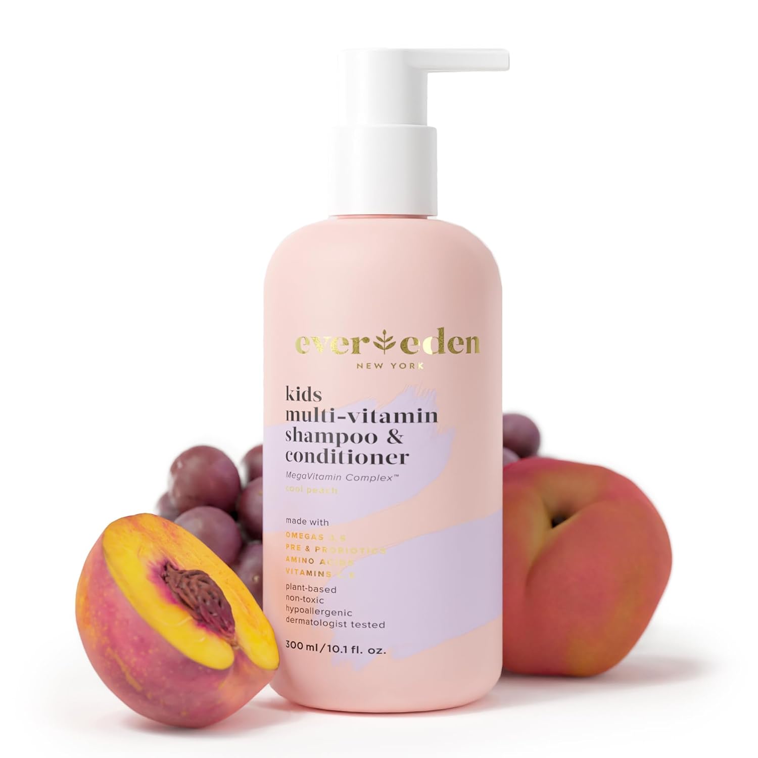 Evereden Kids Shampoo And Conditioner 2 In 1: Cool Peach, 10.1 Fl Oz. | Plant-Based And Gentle Kids Skin Care | Non-Toxic And Clean Ingredients