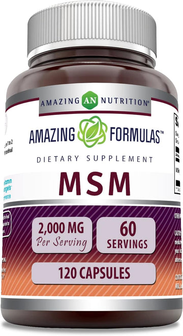 Amazing Formulas Msm (Methylsulfonylmethane) Supplement | 2000 Mg Per Serving | 120 Capsules | Non-Gmo | Gluten-Free | Made In Usa