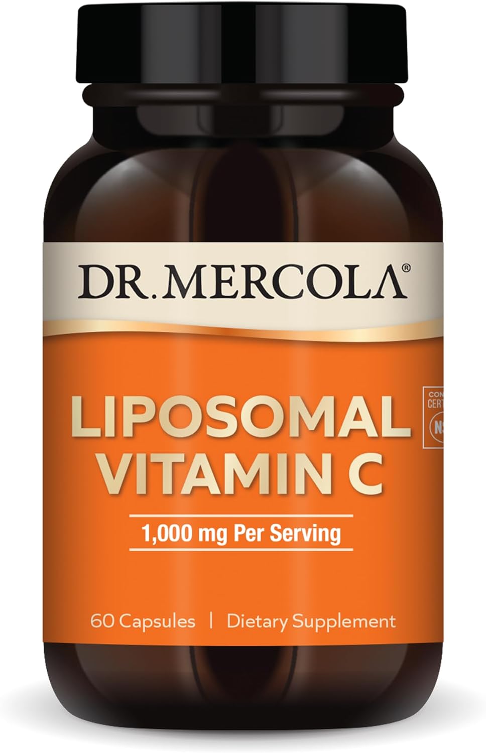 Dr. Mercola Liposomal Vitamin C 1,000 mg per Serving, 30 Servings (60 Capsules), Dietary Supplement, Supports Immune Health, Non GMO, NSF Certified