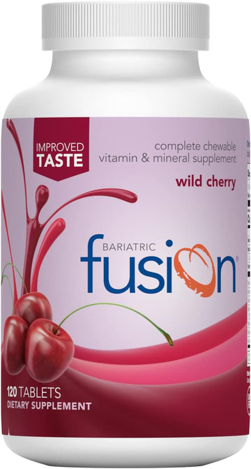 Bariatric Fusion Wild Cherry Complete Chewable Bariatric Multivitamin With Iron For Bariatric Surgery Patients Including Gastric Bypass And Sleeve Gastrectomy - 120 Tablets