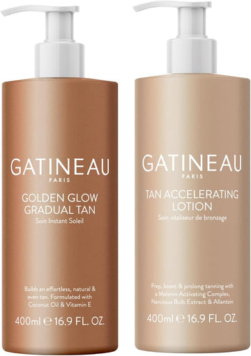 Gatineau - Total Body Glow Collection Skincare Gift Set, With Tan Accelerating Lotion (400Ml) & Golden Glow Gradual Tan (400Ml)