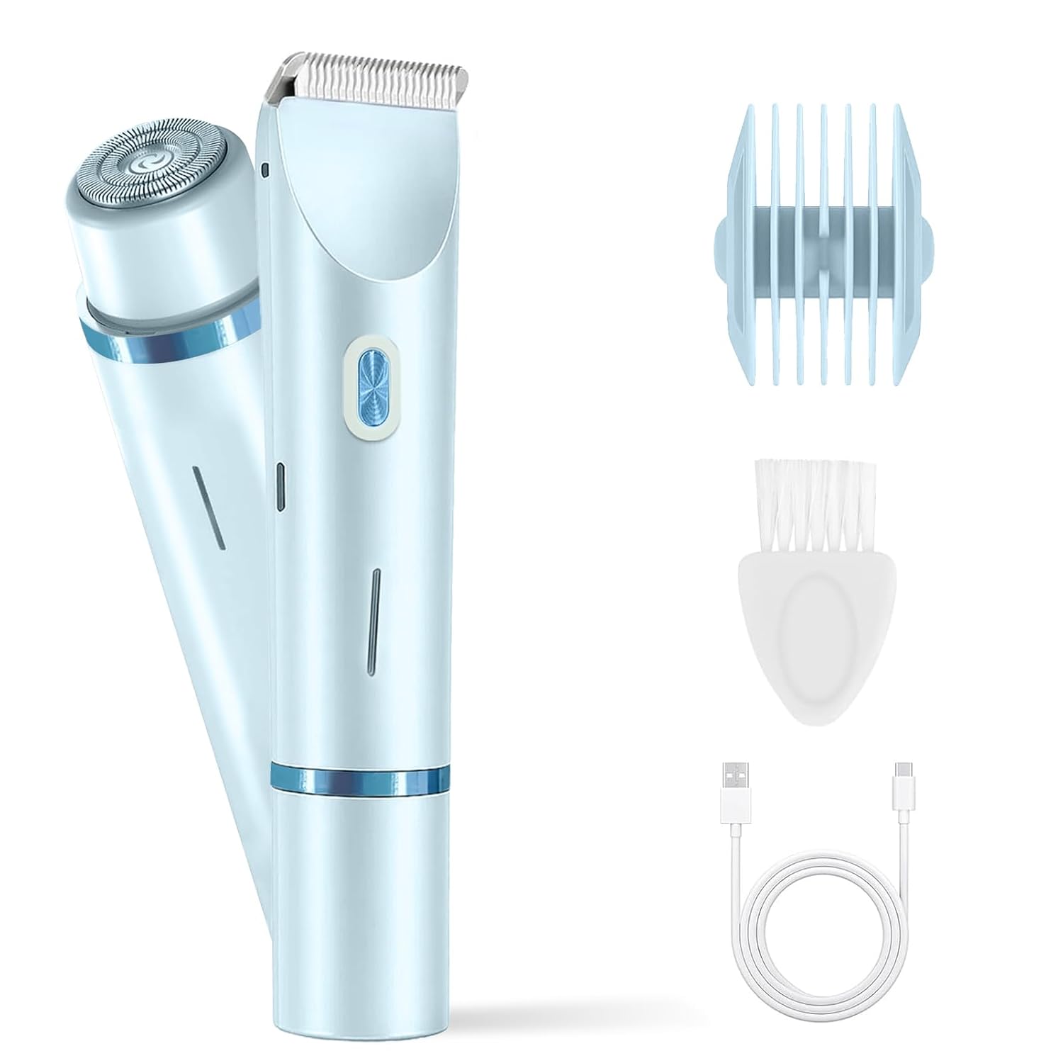 Itecfreely Bikini Trimmer For Women, 2-In-1 Women'S Body Shaver, Painless Electric Razors For Pubic Hair Underarm Leg Arm Body, Cordless And Rechargeable For Trip