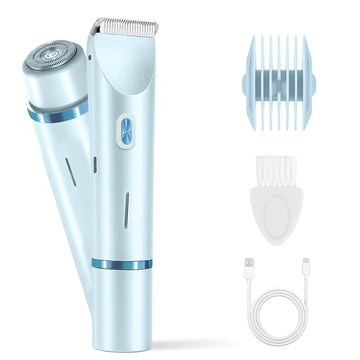 Itecfreely Bikini Trimmer For Women, 2-In-1 Women'S Body Shaver, Painless Electric Razors For Pubic Hair Underarm Leg Arm Body, Cordless And Rechargeable For Trip