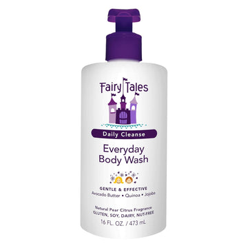 Fairy Tales Daily Cleanse Everyday Kids Body Wash - Soap For Bath Or Shower, Body Wash For Kids With Clean And Natural Ingredients, Delicious Pear Citrus Scent – 32 Oz
