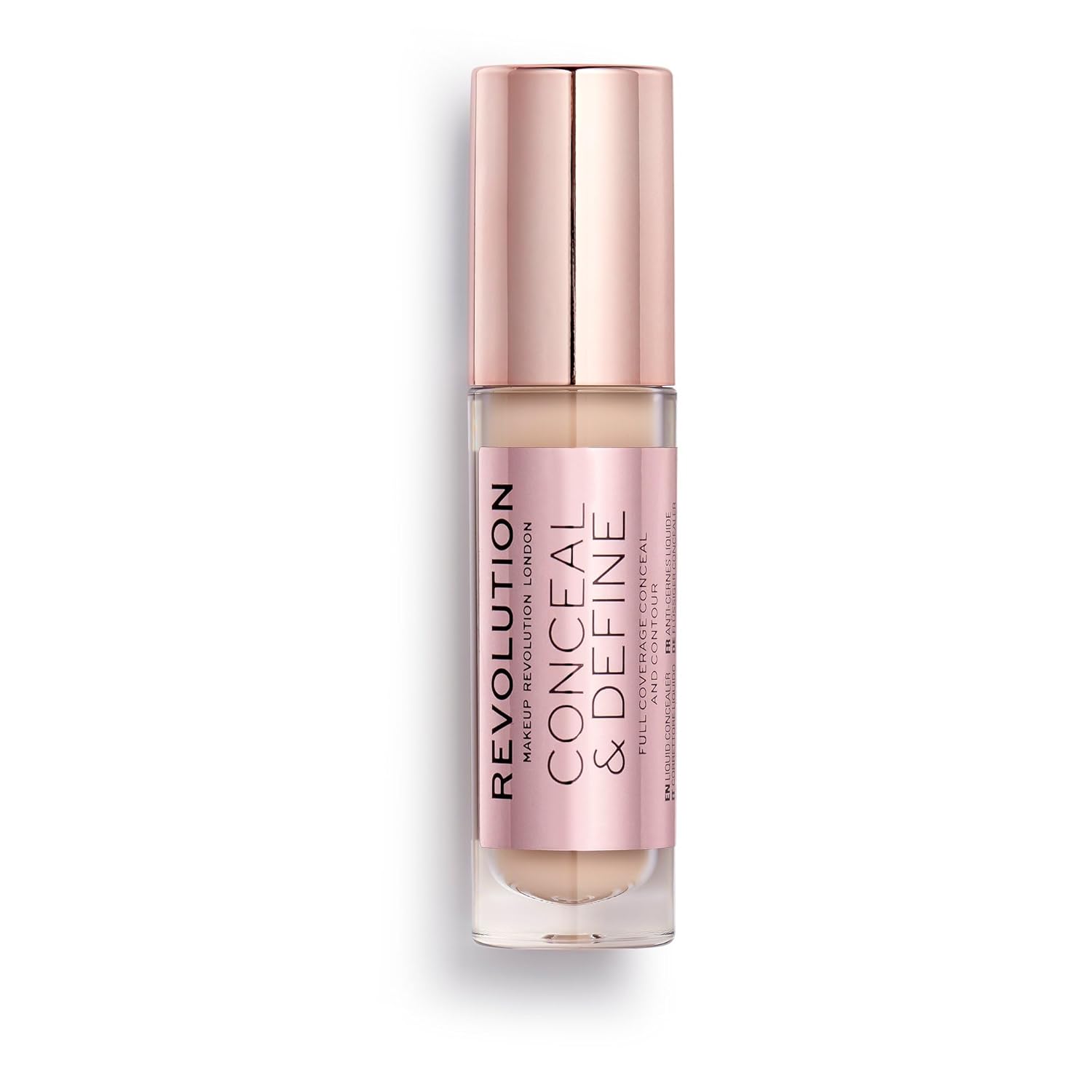 Revolution Beauty, Conceal & Define Concealer, Full Coverage & Lightweight, Long-Lasting Matte Finish, Vegan & Cruelty Free, C3 Fair To Light Skin Tones, 0.14 Oz