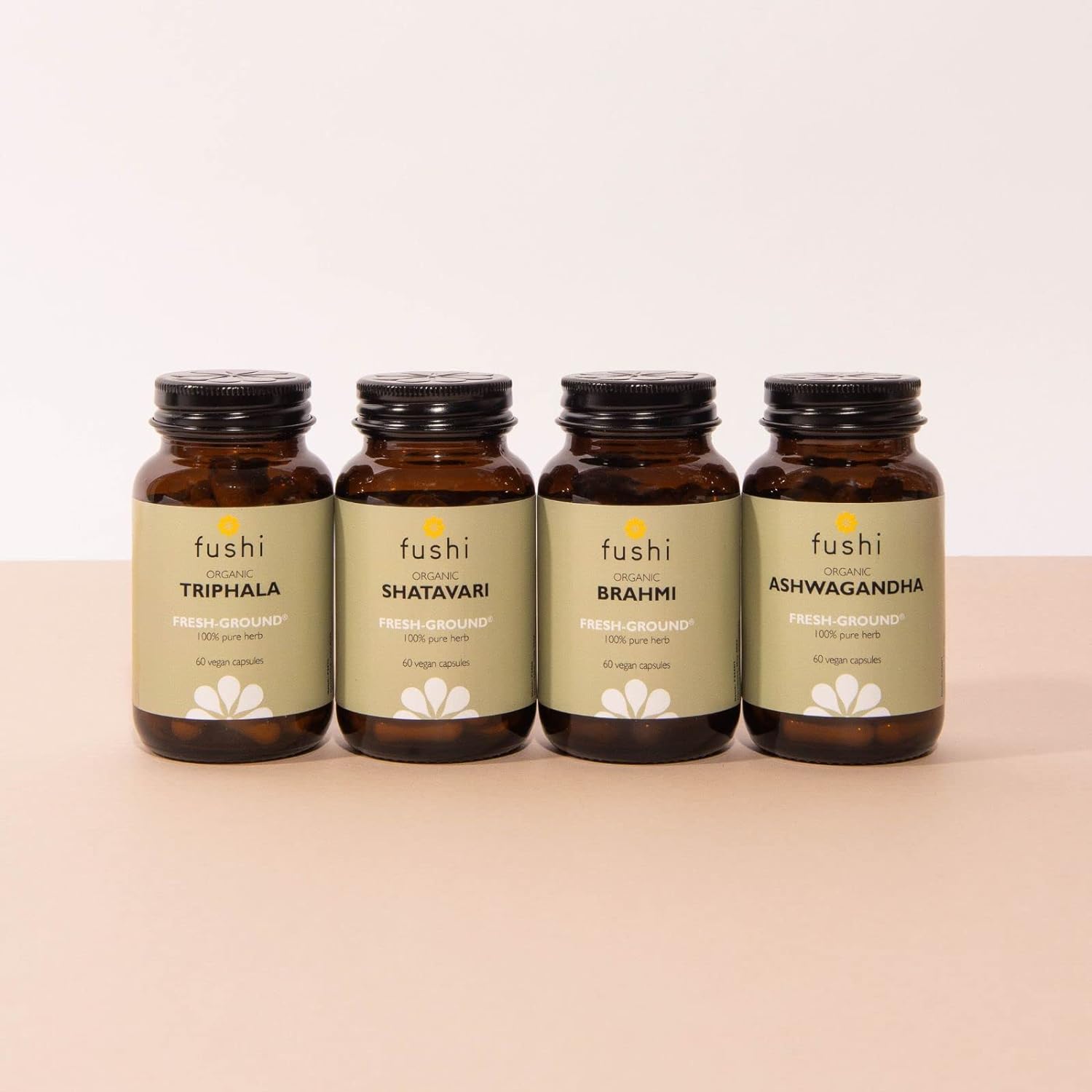 Fushi Organic Triphala Capsules, 60 Caps | Fresh-Ground Whole Food | Body Tonic, Cleansing & Detoxifying the system, Regulating Digestive System | Ayurvedic Medicine| Ethical & Vegan |Made in the UK