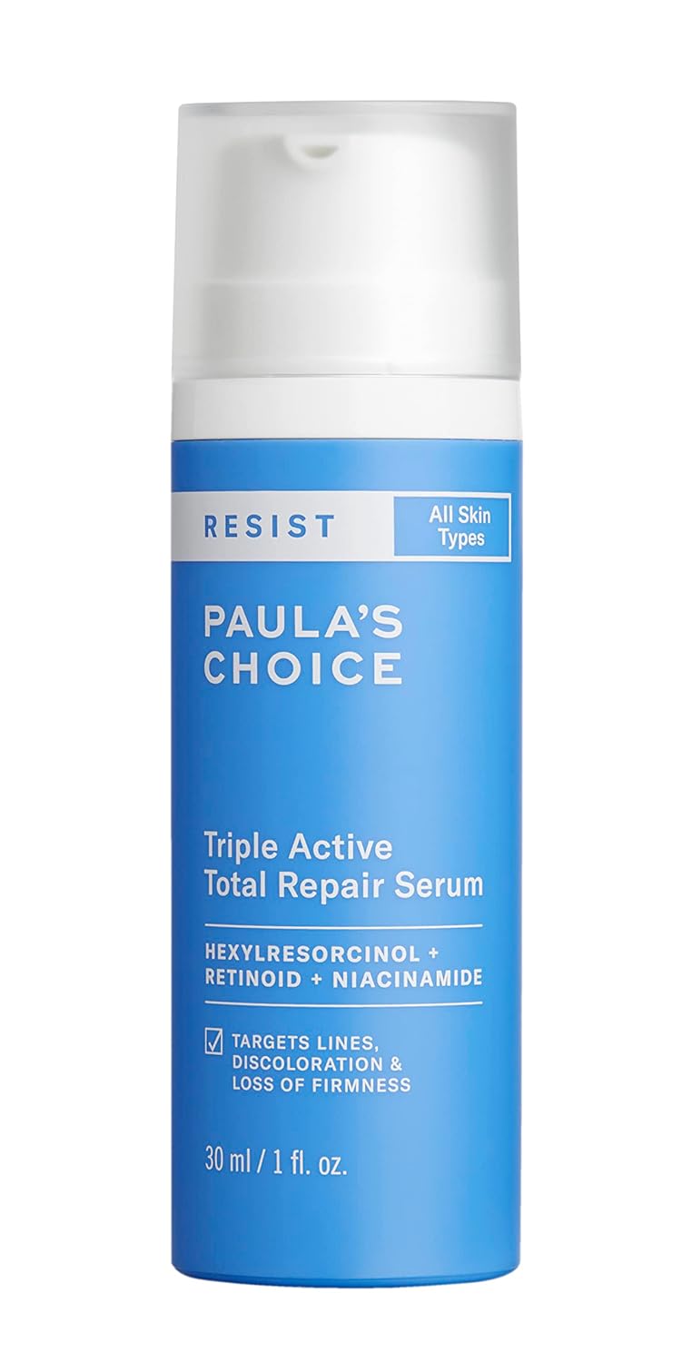 Paula’S Choice Resist Triple Active Total Repair Serum, 3-In-1 Serum For Wrinkles, Dark Spots & Loss Of Firmness With Niacinamide & Retinoid, Fragrance-Free & Paraben-Free, 1 Fl Oz