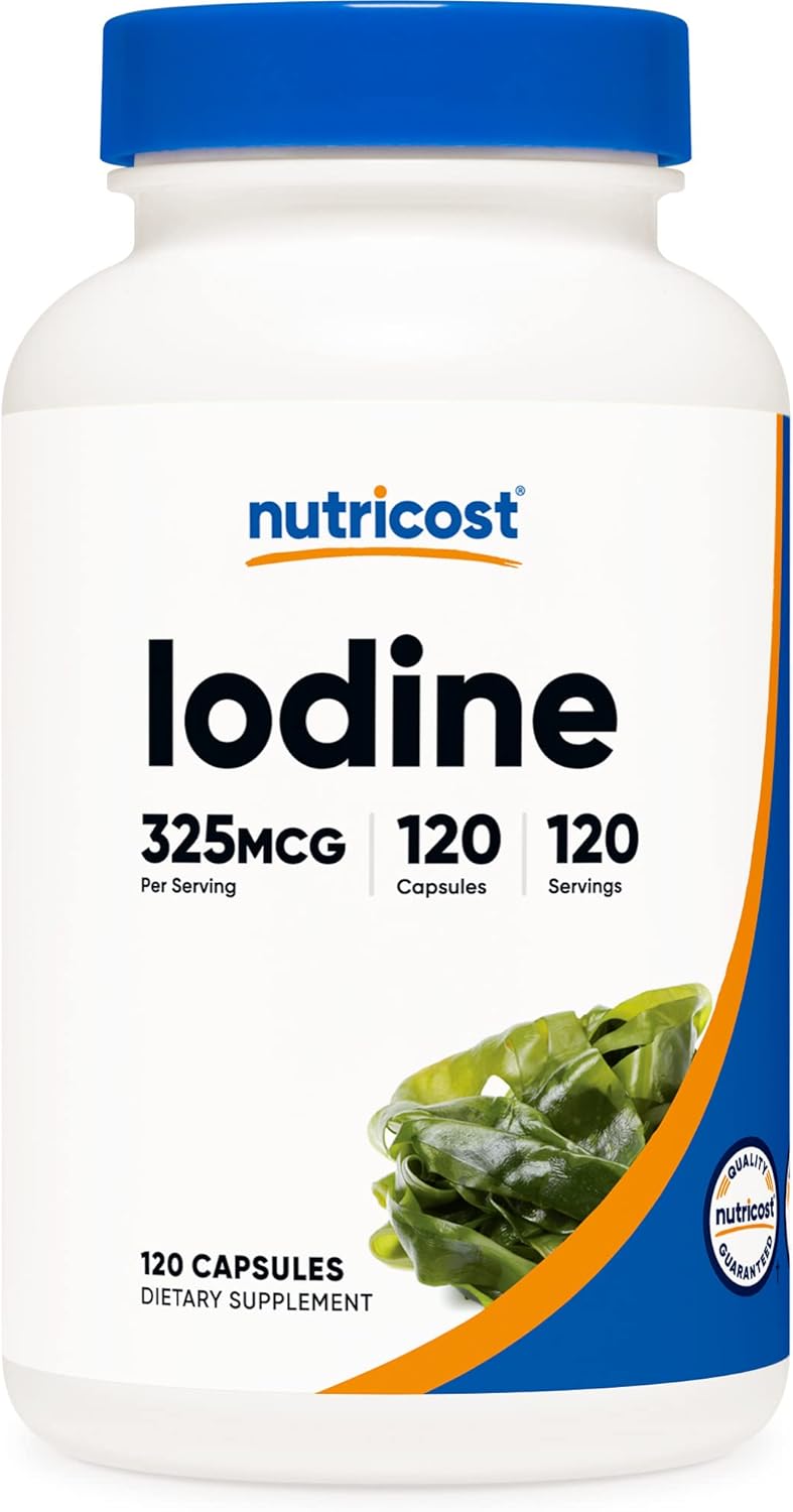Nutricost Iodine (Natural Iodine From Organic Sea Kelp) 325Mcg, 120 Capsules, Vegetarian, Non-Gmo & Gluten Free