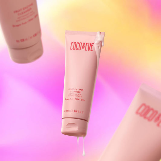 Coco & Eve Fruit Enzyme Cleanser. Water Based Gentle Cleanser For Radiant Complexion. Refines Pores, Exfoliates And Moistuizes Skin. Bha, Prebiotic, Papaya Enzyme & Vitamin E (4.06 Fl Oz / 120Ml)