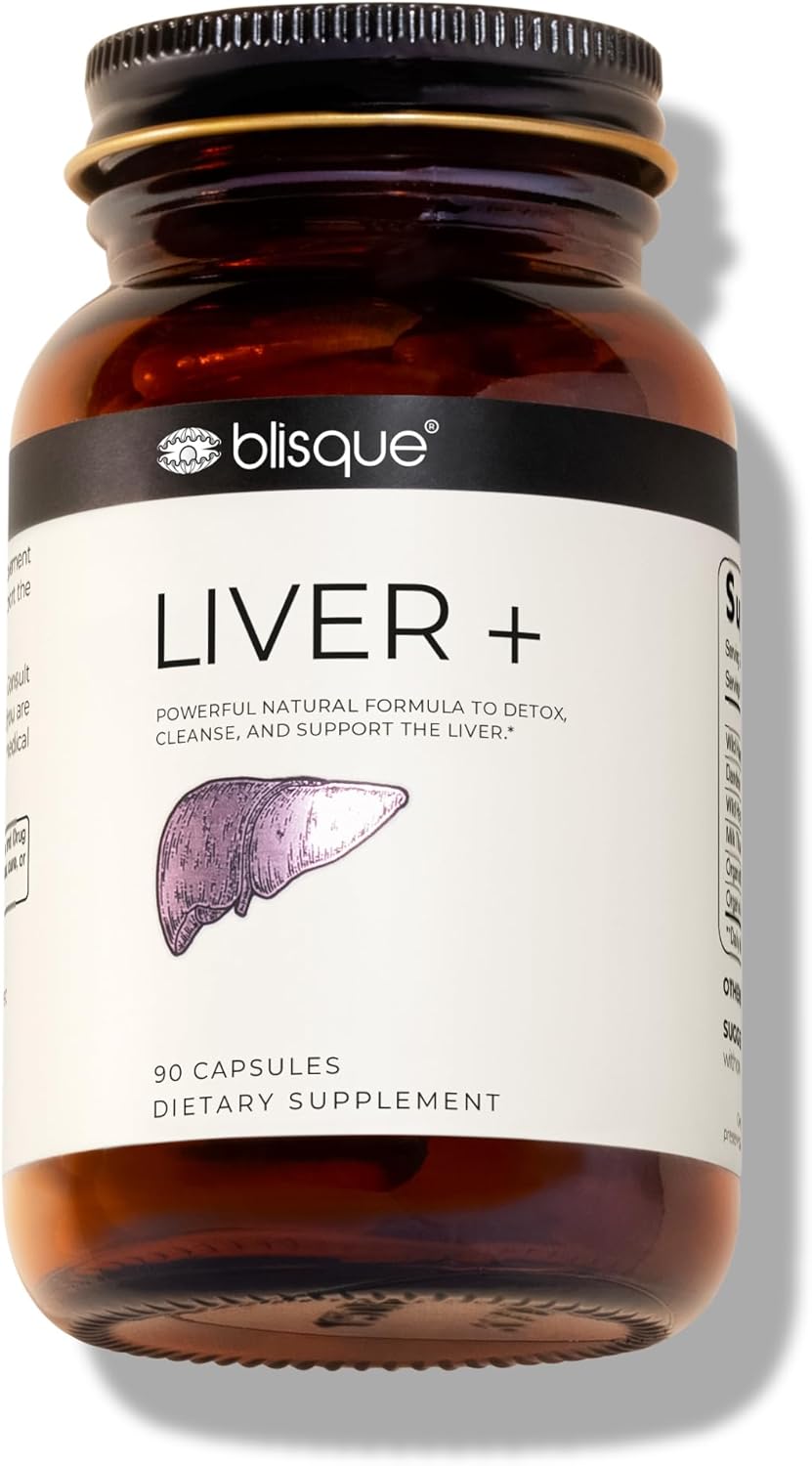 Blisque – Liver Complex Supplement To Detox, Cleanse, And Repair The Liver | Doctor-Approved | Natural Ingredients | Milk Thistle, Dandelion, And Burdock Root | 90 Capsule Pills