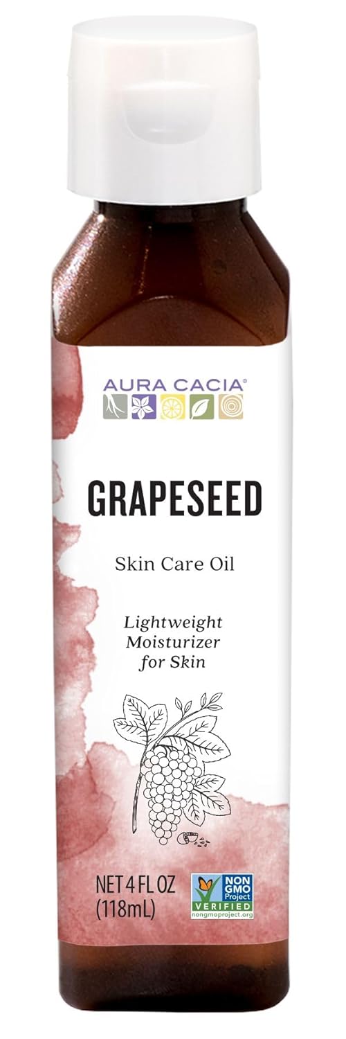 Aura Cacia Grapeseed Skin Care Oil | Gc/Ms Tested For Purity | 118Ml (4 Fl. Oz.)