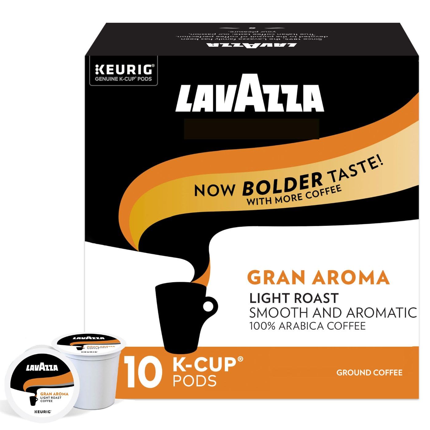 Lavazza Gran Aroma Single-Serve Coffee K-Cup® Pods for Keurig Brewer, Light Roast, 10-Count Boxes (Pack of 6)