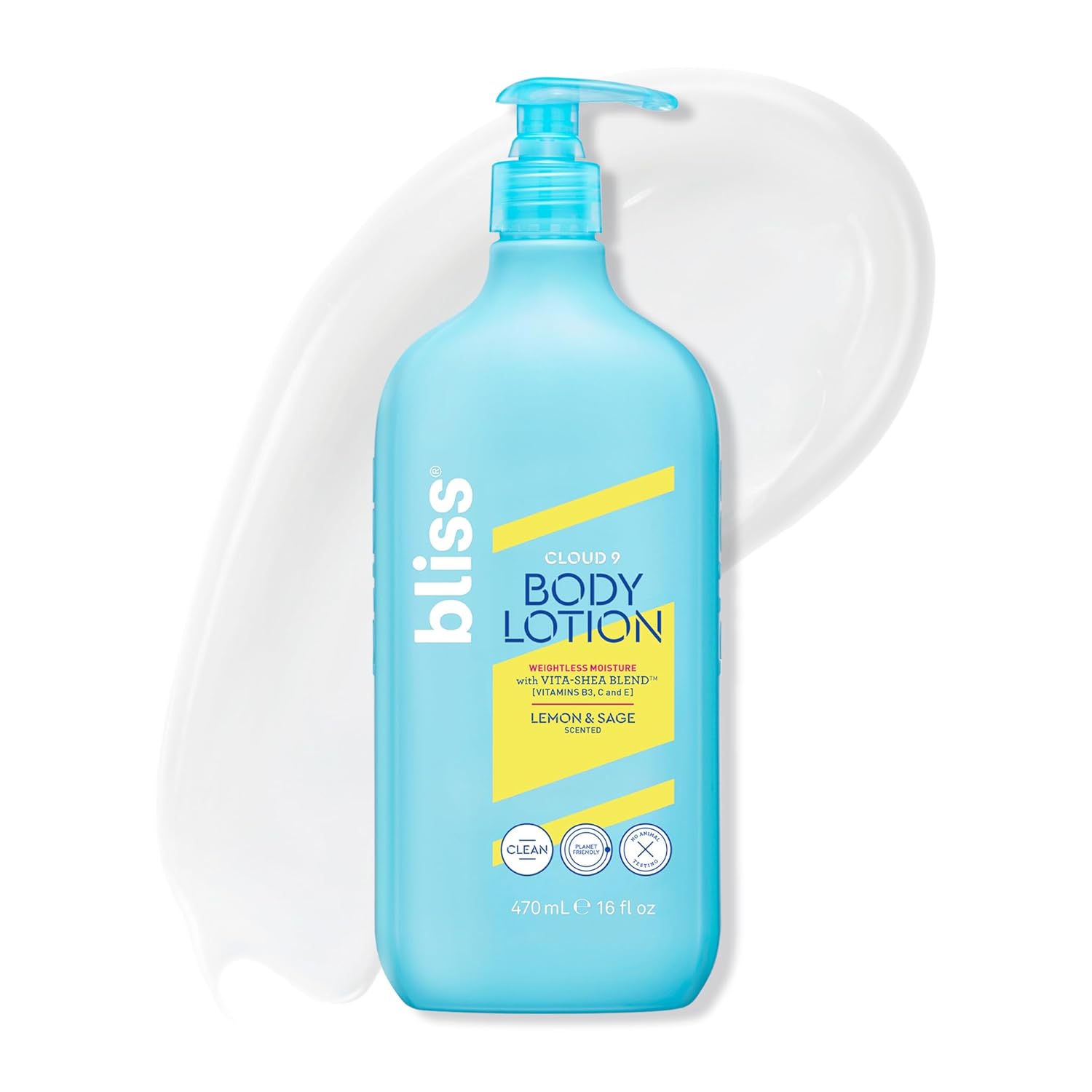 Bliss Cloud 9 Body Lotion for Dry Skin - Lemon & Sage Scent- Formulated with Vitamins B3, C and E and Shea Butter - Deeply Hydrating for Supremely Soft Skin-16 floz. (Pack of 3) : Beauty & Personal Care