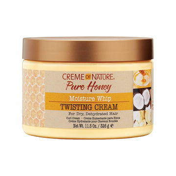 Creme Of Nature, Curl Cream For Curly Hair, Pure Honey Moisture Whip Twisting Cream For Dry Dehydrated Hair, 11.5 Fl Oz