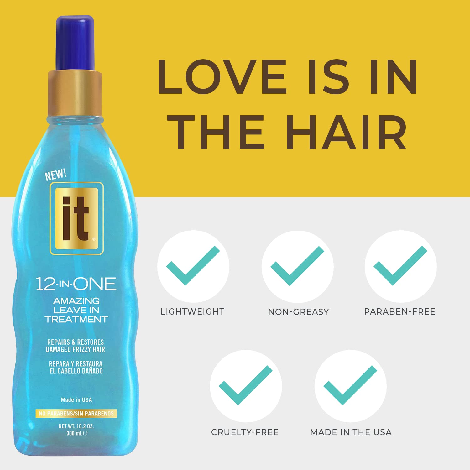 12-In-One Amazing Leave-In Hair Treatment Spray - Infused With Abyssinian Oil To Hydrate Smooth And Nourish Hair - Conditioner Spray Strengthens And Protects Dry & Damaged Hair