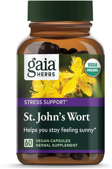 Gaia Herbs St. John'S Wort - Natural Stress Support Supplement - With St. John'S Wort - 60 Vegan Capsules (20-Day Supply)