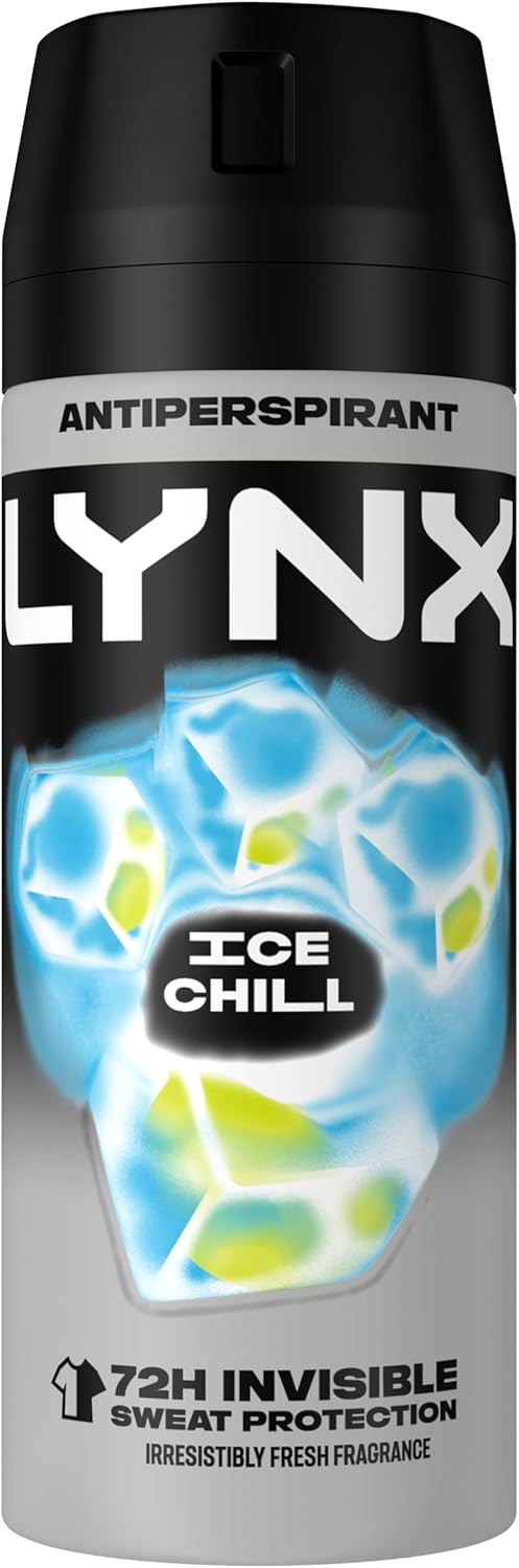 Lynx Ice Chill Anti-Perspirant Aerosol Men'S Deodorant Spray With Proscent Technology And An Iced Mint & Lemon Scent For 72 Hours Protection Against Odour And Wetness 6X 150 Ml